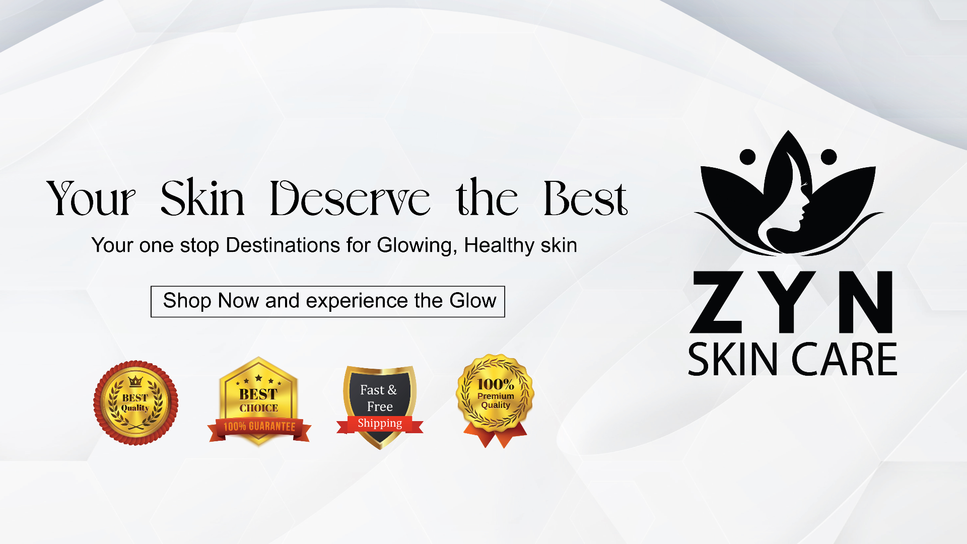 ZYN Skin Care advertisement with logo and text on a white background